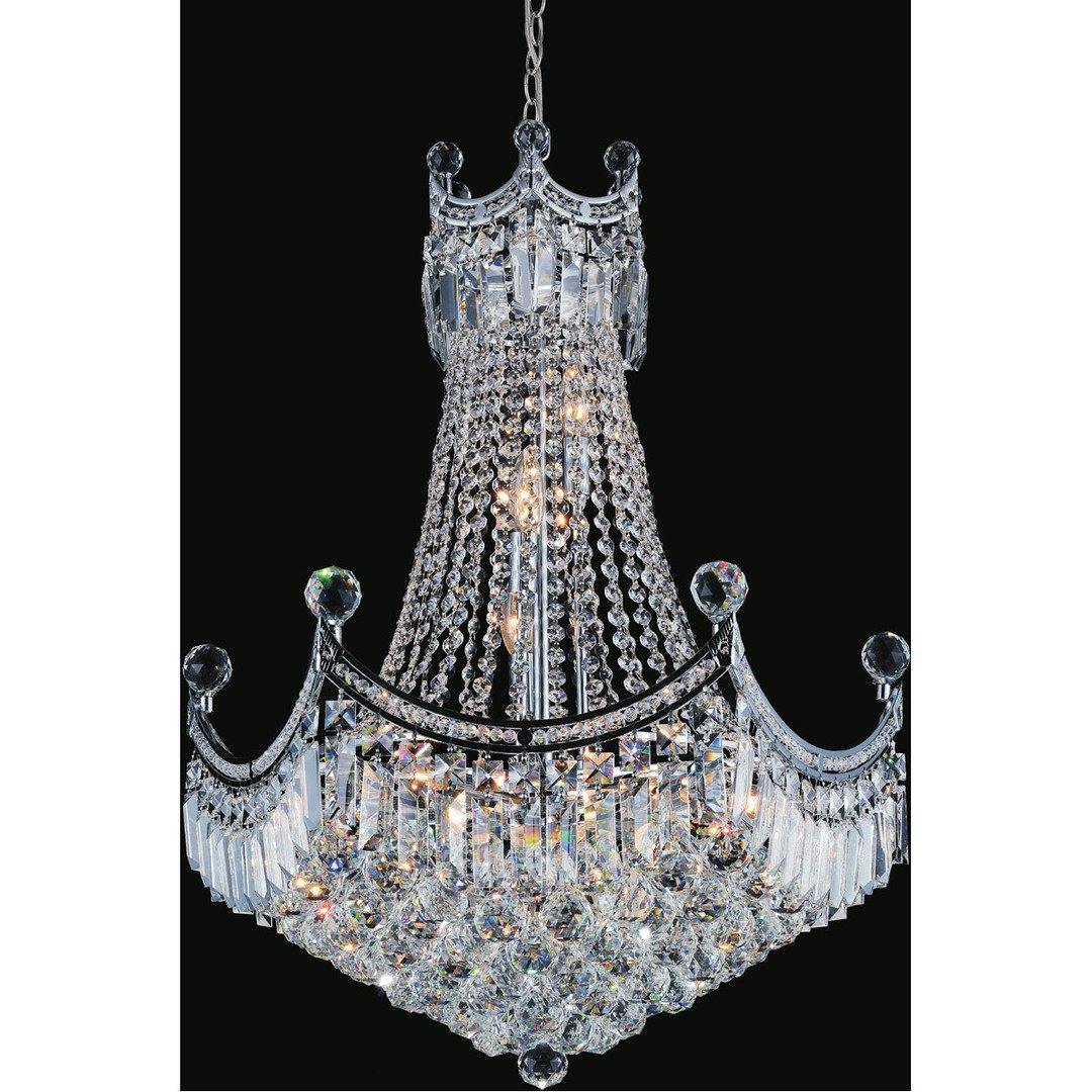 Chrome Frame with Crystal Drop Chandelier - LV LIGHTING
