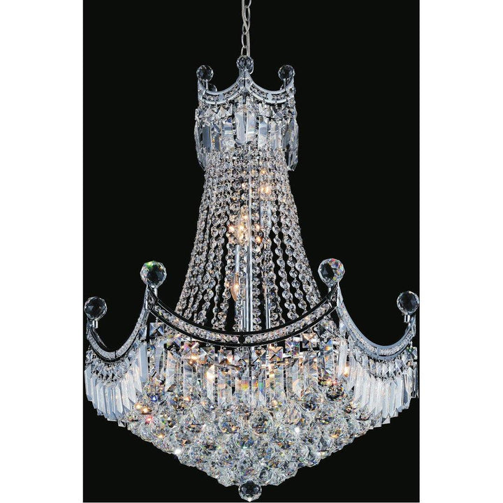 Chrome Frame with Crystal Drop Chandelier - LV LIGHTING