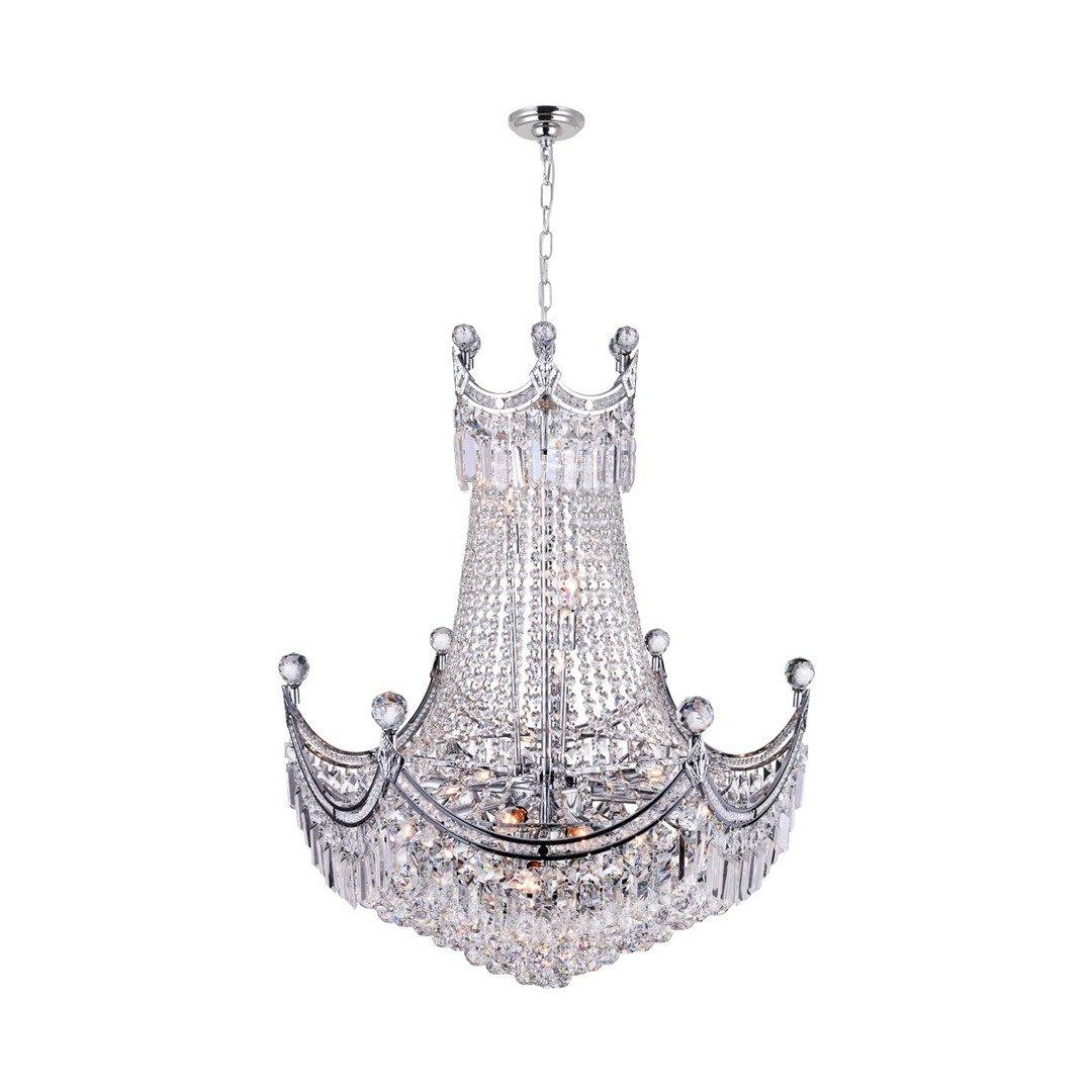 Chrome Frame with Crystal Drop Chandelier - LV LIGHTING