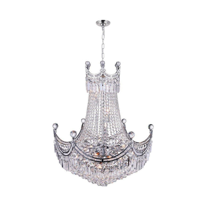 Chrome Frame with Crystal Drop Chandelier - LV LIGHTING