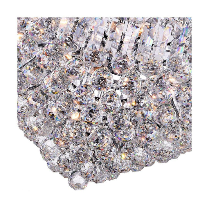 Chrome Frame with Crystal Drop Chandelier - LV LIGHTING