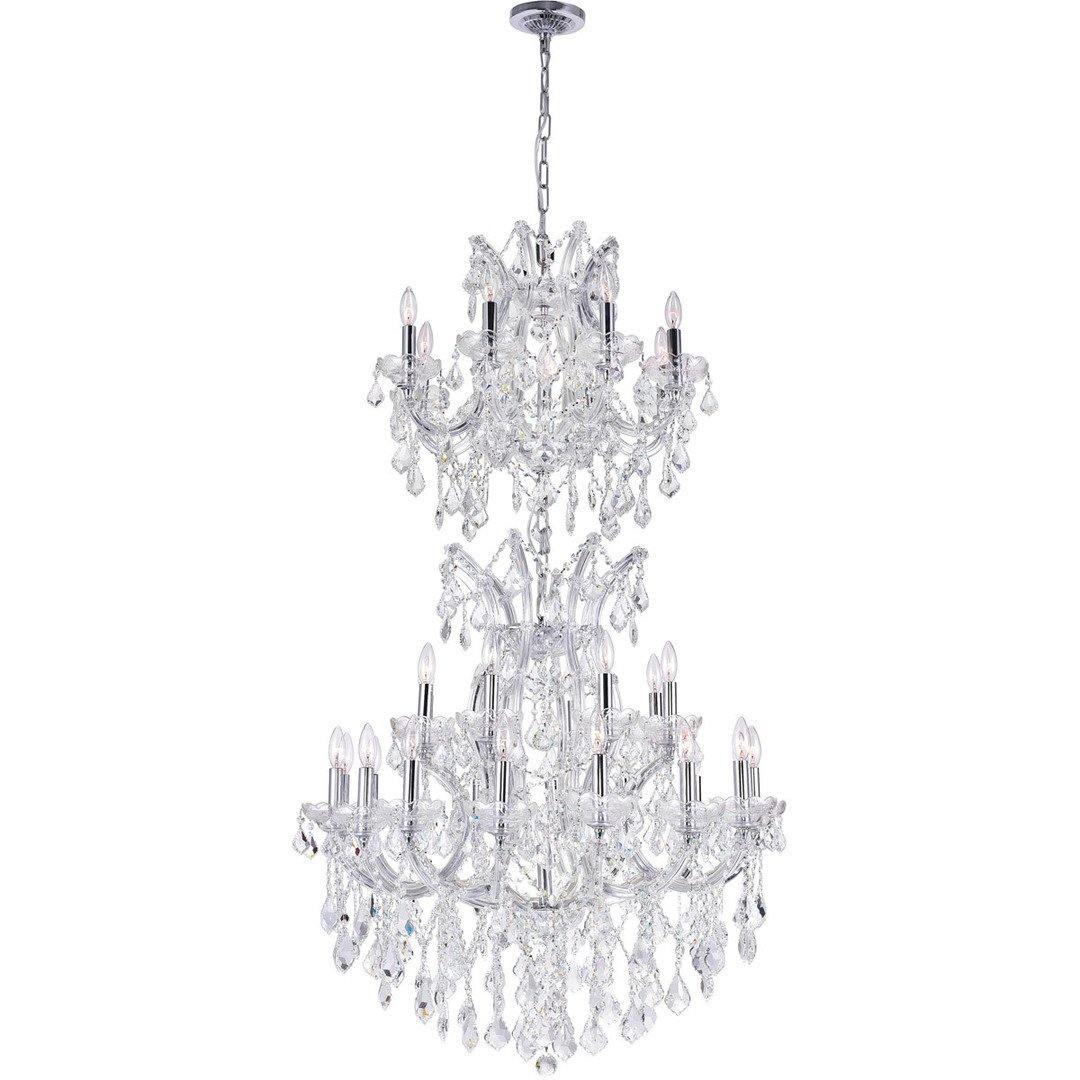 Chrome with Crystal Strand and Drop Chandelier - LV LIGHTING