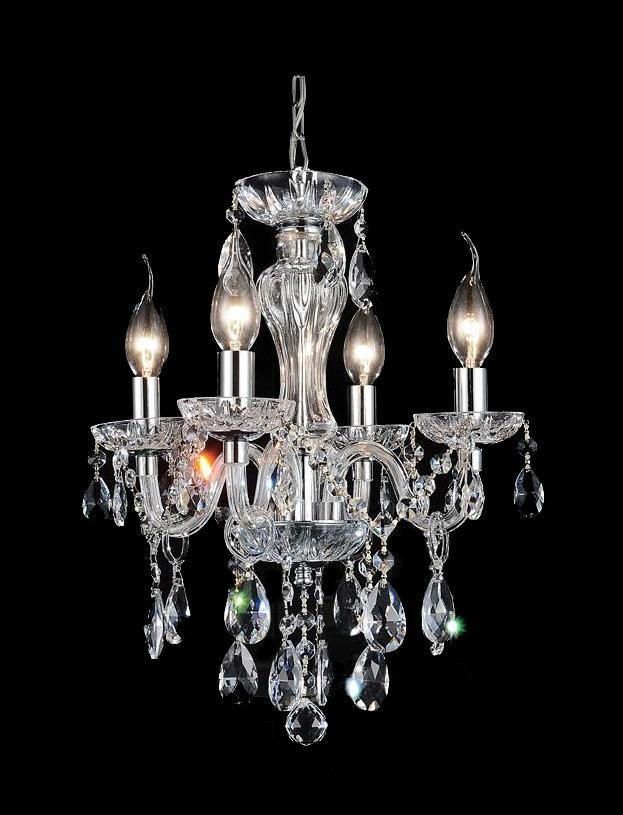 Chrome with Clear Crystal Drop Pendant - LV LIGHTING