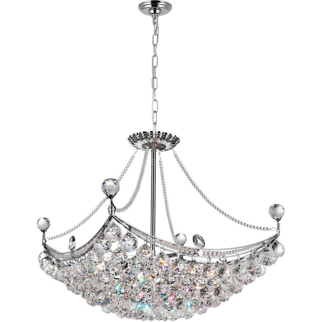 Chrome with Crystal Drop Pendant - LV LIGHTING
