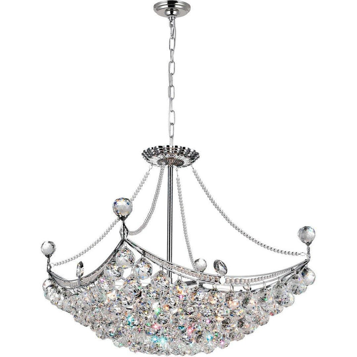 Chrome with Crystal Drop Pendant - LV LIGHTING
