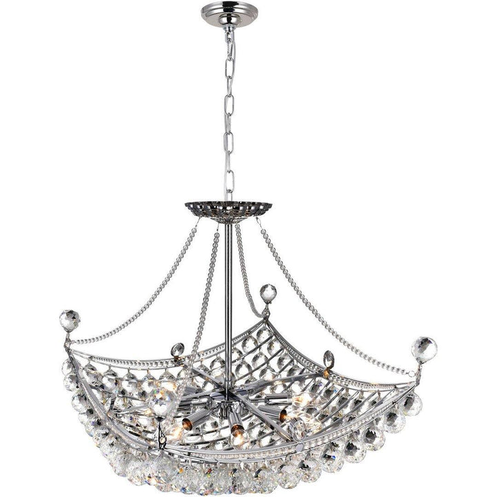 Chrome with Crystal Drop Pendant - LV LIGHTING