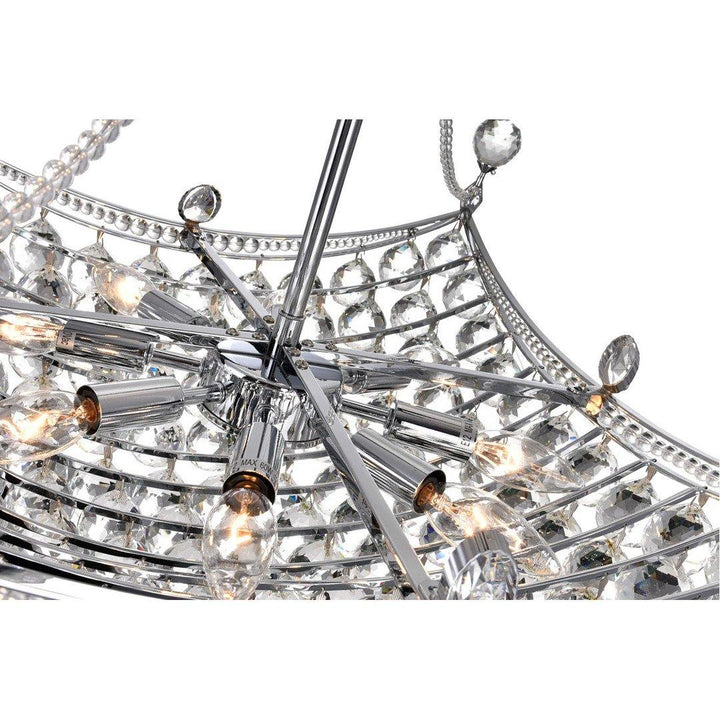 Chrome with Crystal Drop Pendant - LV LIGHTING