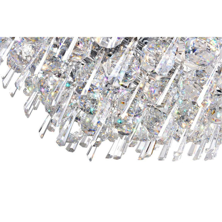 Chrome with Crystal Drop and Strand Chandelier - LV LIGHTING