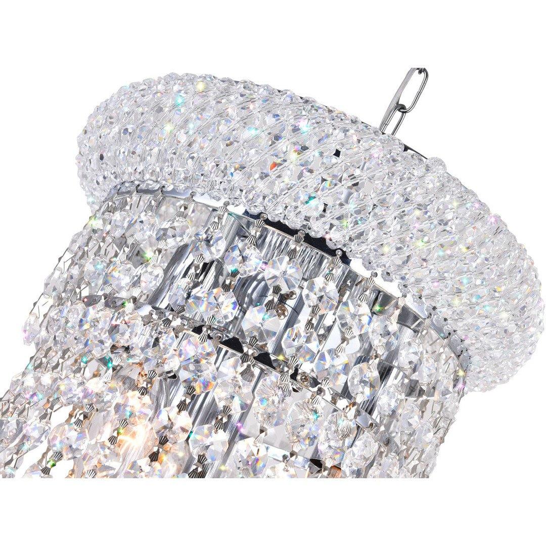Chrome with Crystal Drop and Strand Chandelier - LV LIGHTING
