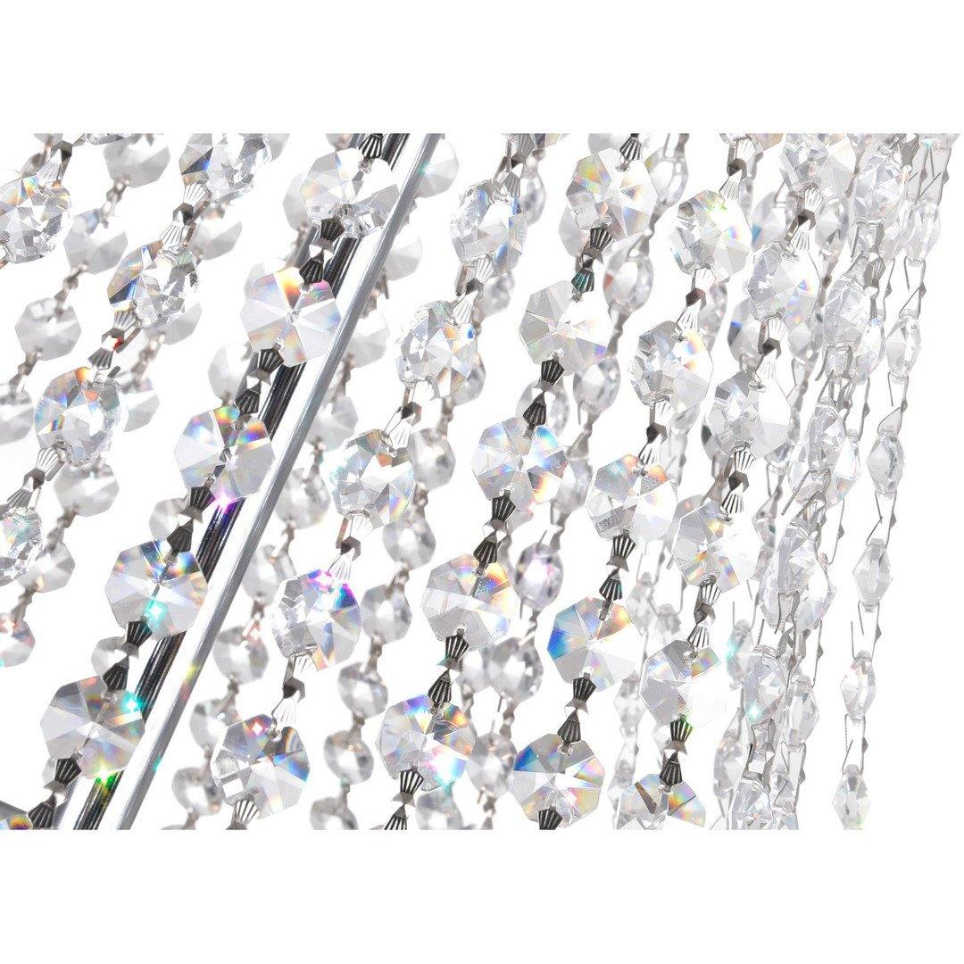 Chrome with Crystal Drop and Strand Chandelier - LV LIGHTING