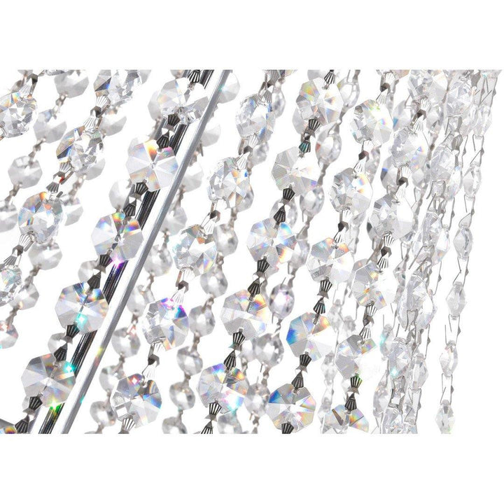 Chrome with Crystal Drop and Strand Chandelier - LV LIGHTING