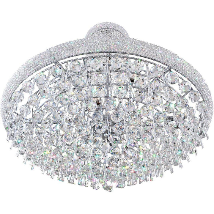Chrome with Crystal Drop and Strand Chandelier - LV LIGHTING