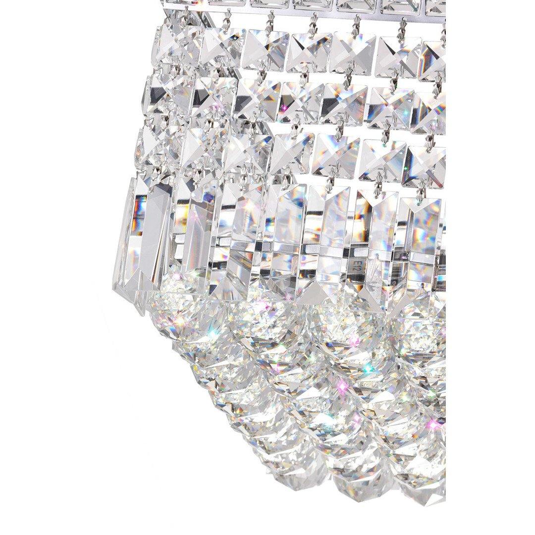 Chrome Rectangular Frame with Crystal Drop Linear Chandelier - LV LIGHTING