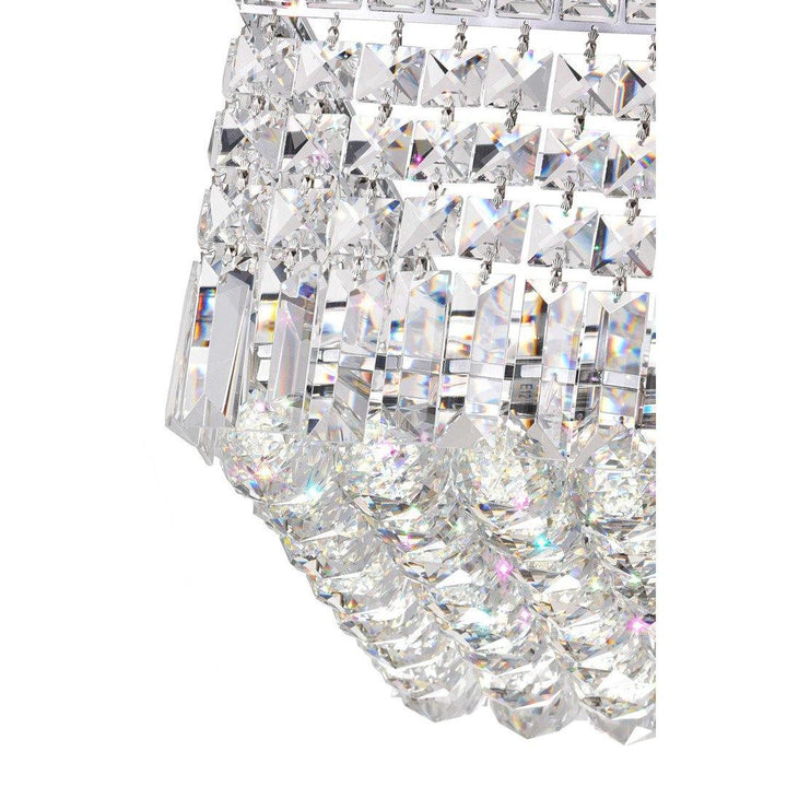 Chrome Rectangular Frame with Crystal Drop Linear Chandelier - LV LIGHTING