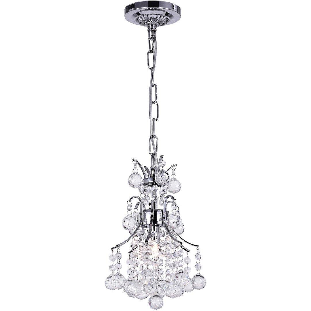 Chrome with Crystal Drop and Strand Pendant - LV LIGHTING