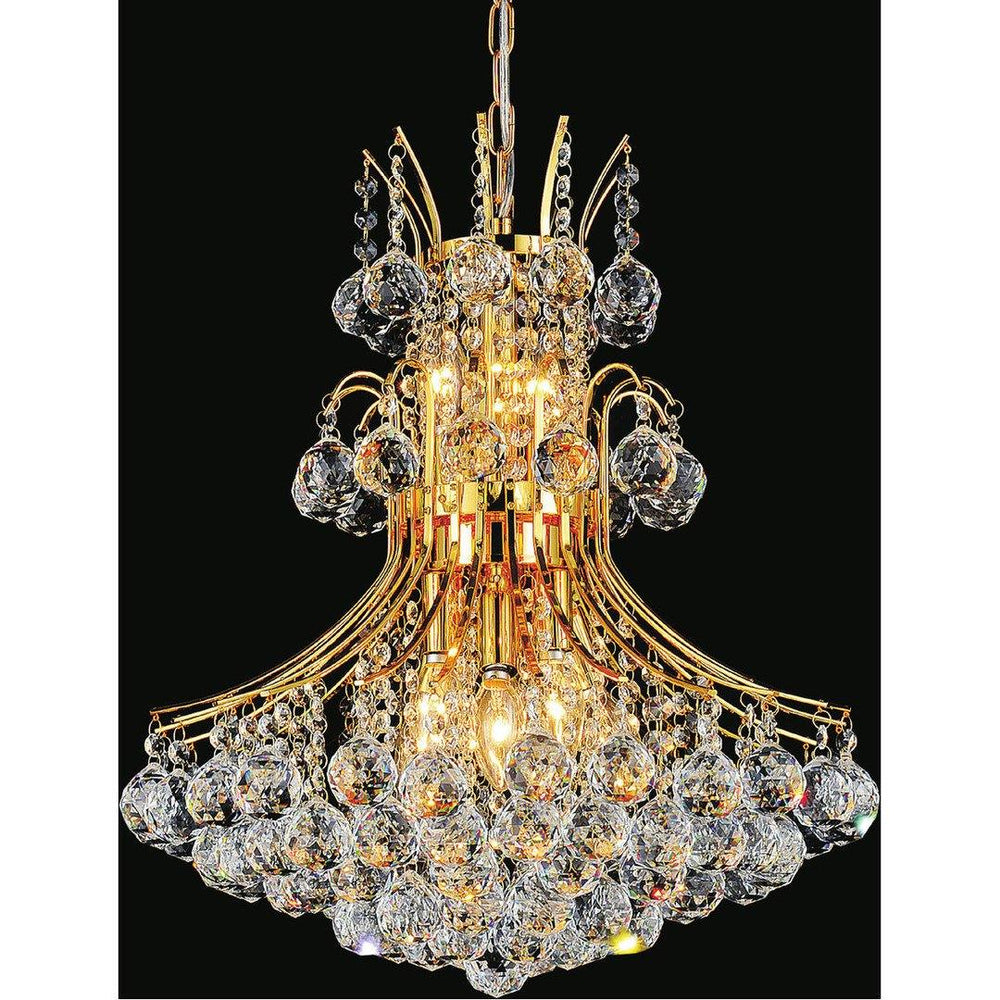 Steel Frame with Crystal Drop and Strand Chandelier - LV LIGHTING