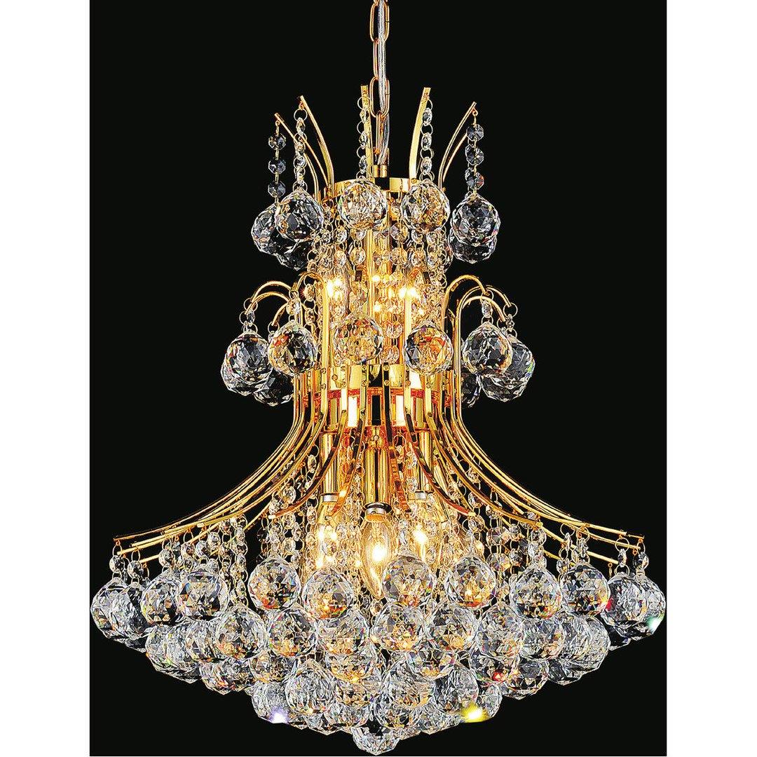 Steel Frame with Crystal Drop and Strand Chandelier - LV LIGHTING