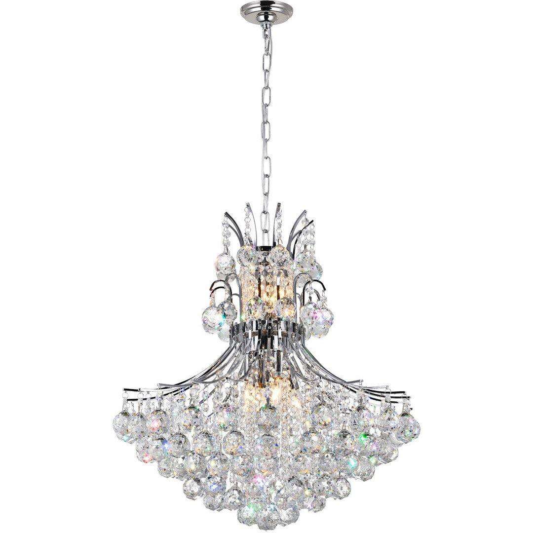 Steel Frame with Crystal Drop and Strand Chandelier - LV LIGHTING