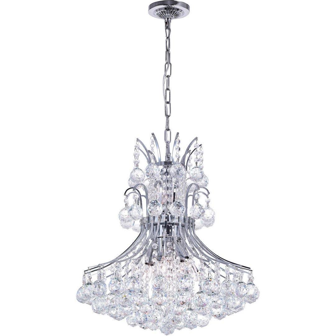 Steel Frame with Crystal Drop and Strand Chandelier - LV LIGHTING