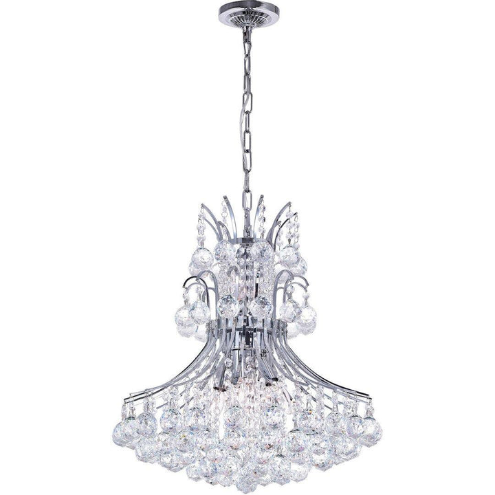 Steel Frame with Crystal Drop and Strand Chandelier - LV LIGHTING