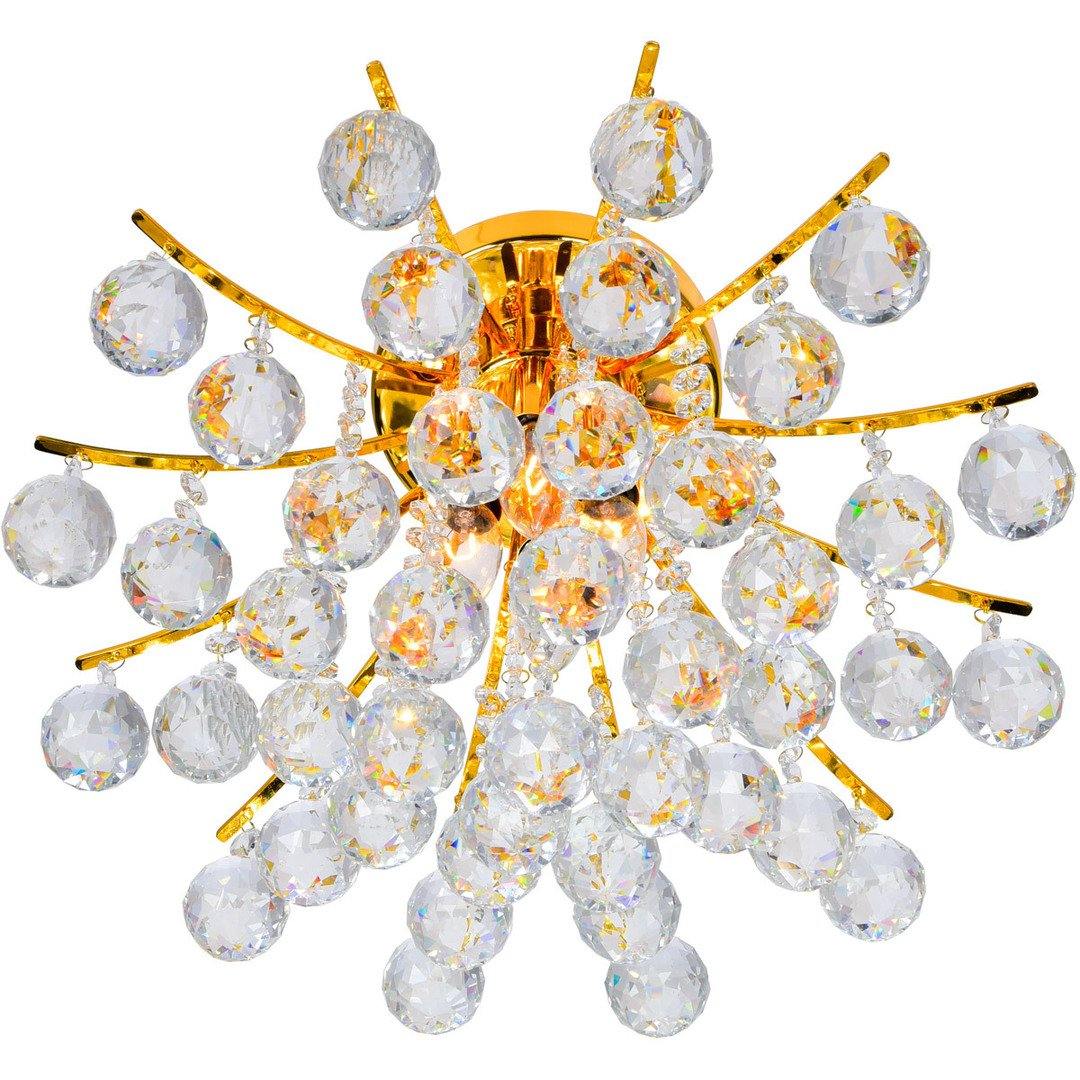 Steel with Crystal Drop and Strand Flush Mount - LV LIGHTING