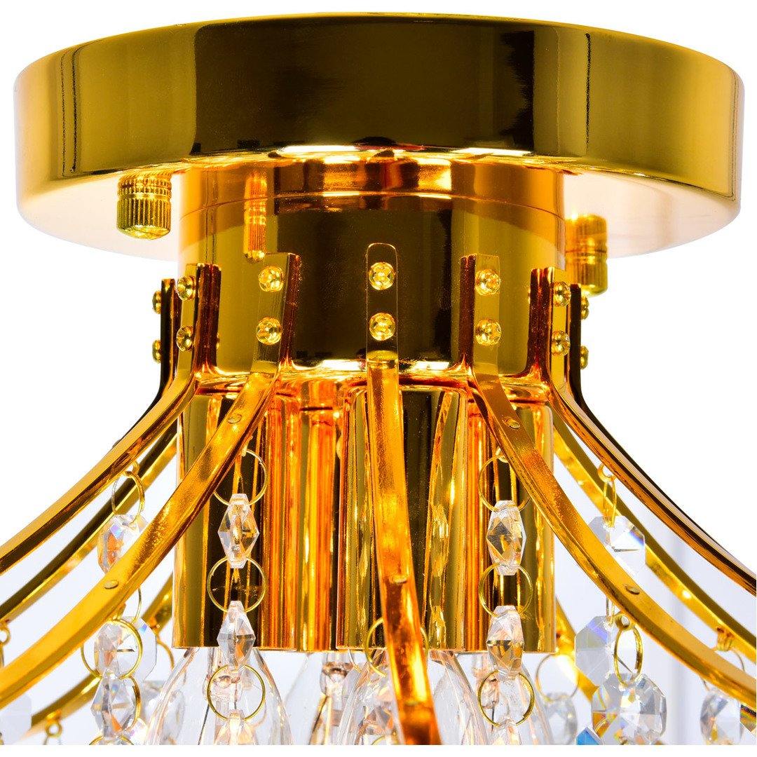 Steel with Crystal Drop and Strand Flush Mount - LV LIGHTING