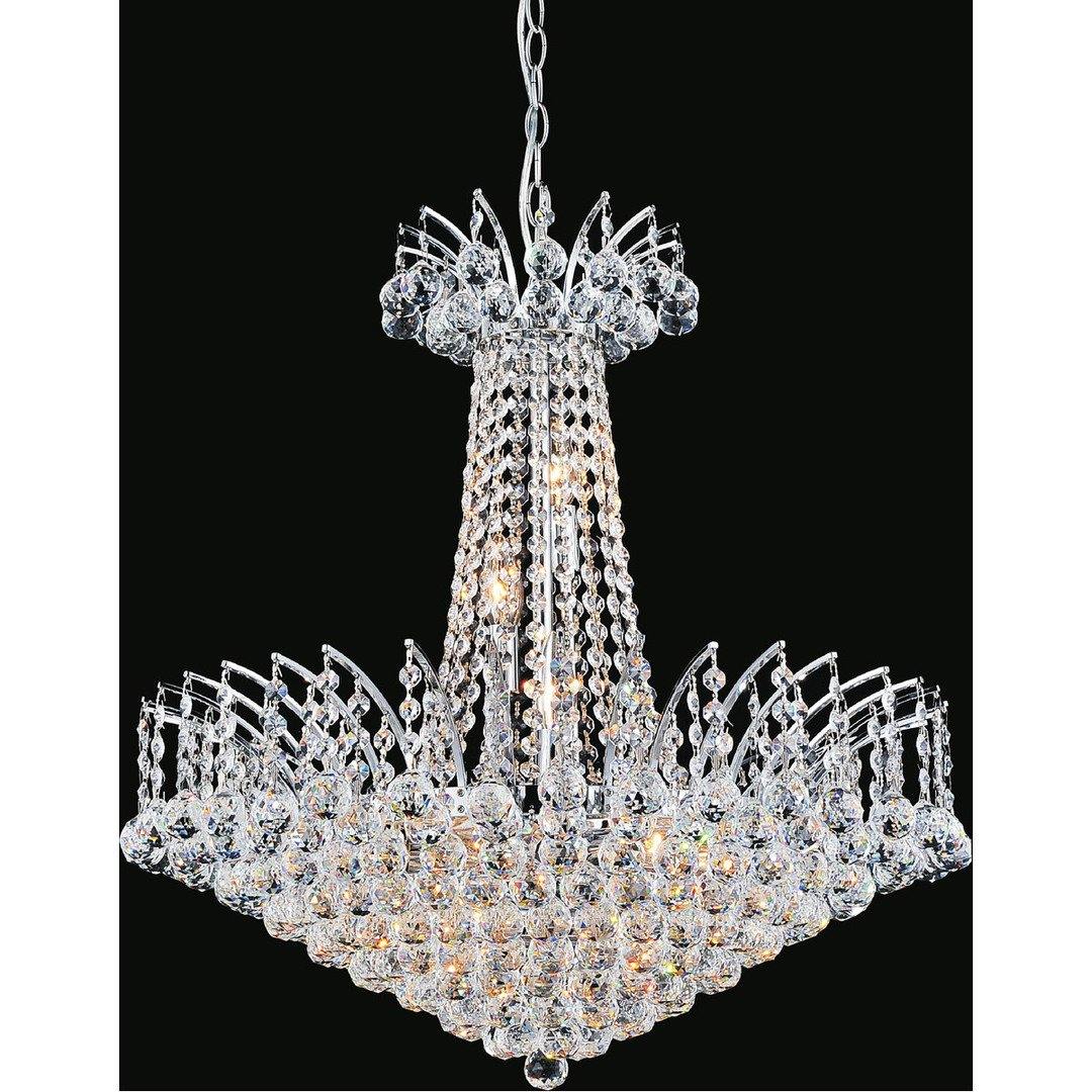 Chrome with Crystal Strand and Drop Chandelier - LV LIGHTING