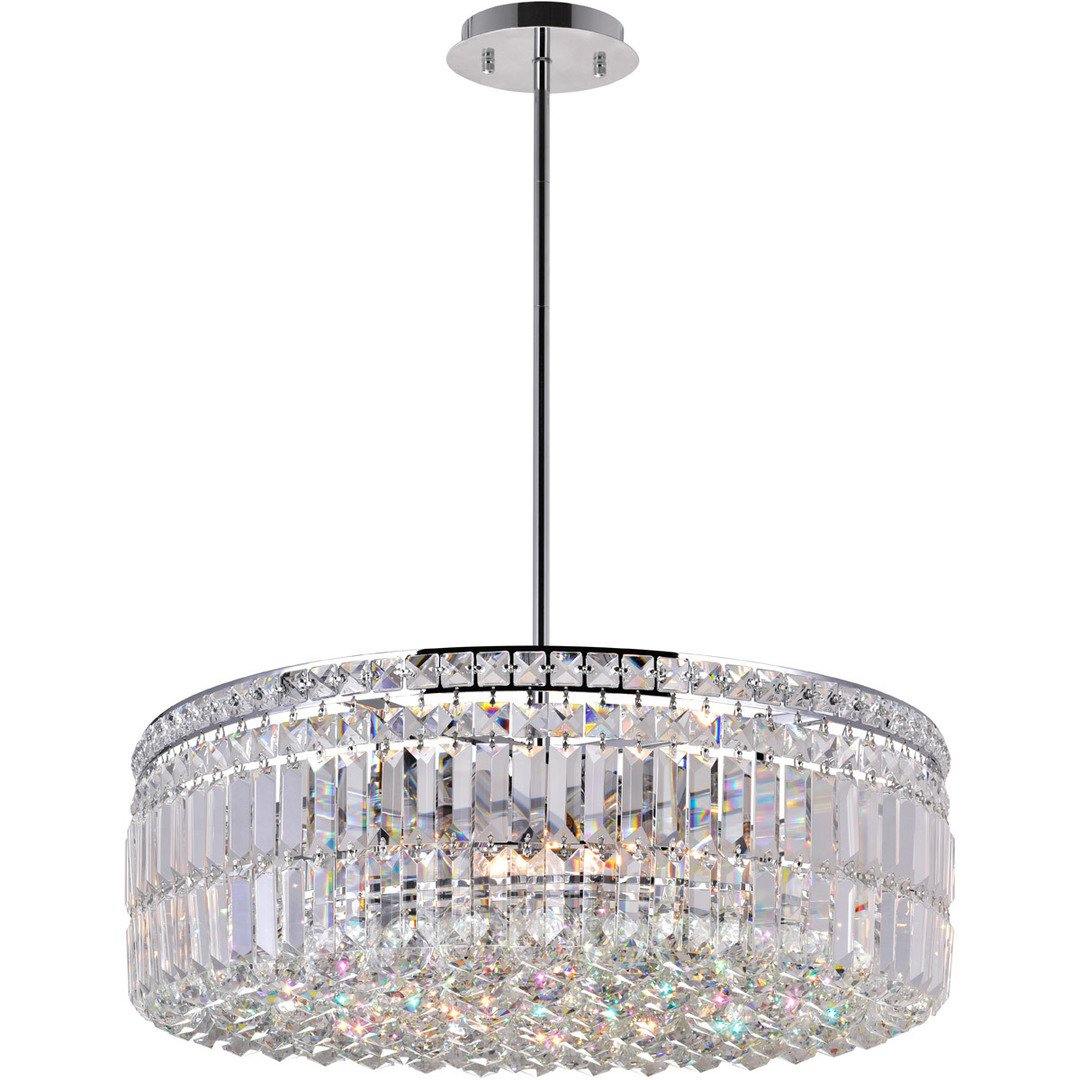 Chrome with Crystal Dorp Round Chandelier - LV LIGHTING