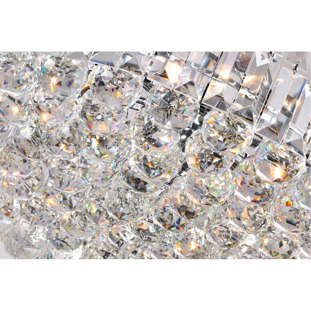 Chrome with Crystal Dorp Round Chandelier - LV LIGHTING