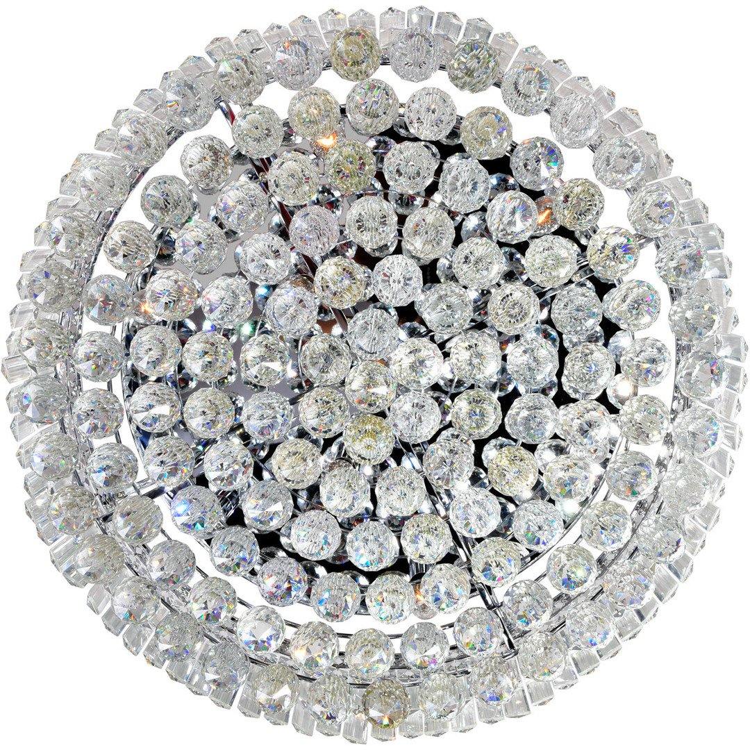 Chrome with Crystal Drop and Strand Round Flush Mount - LV LIGHTING