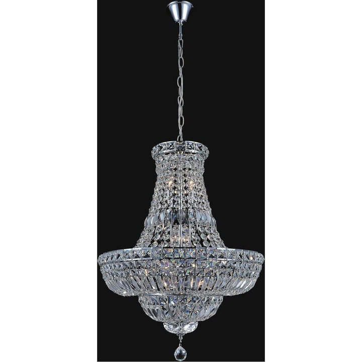 Chrome with Crystal Strand and Drop Chandelier - LV LIGHTING
