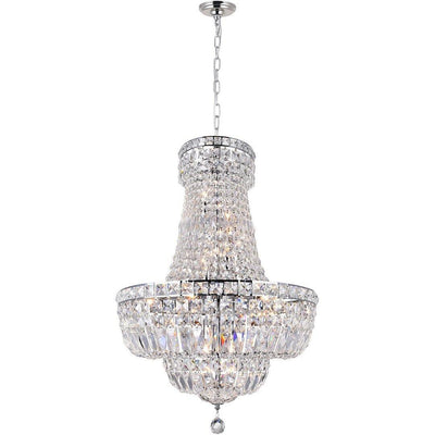Chrome with Crystal Strand and Drop Chandelier - LV LIGHTING