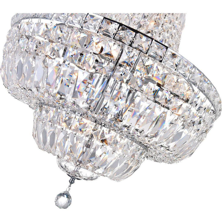 Chrome with Crystal Strand and Drop Chandelier - LV LIGHTING