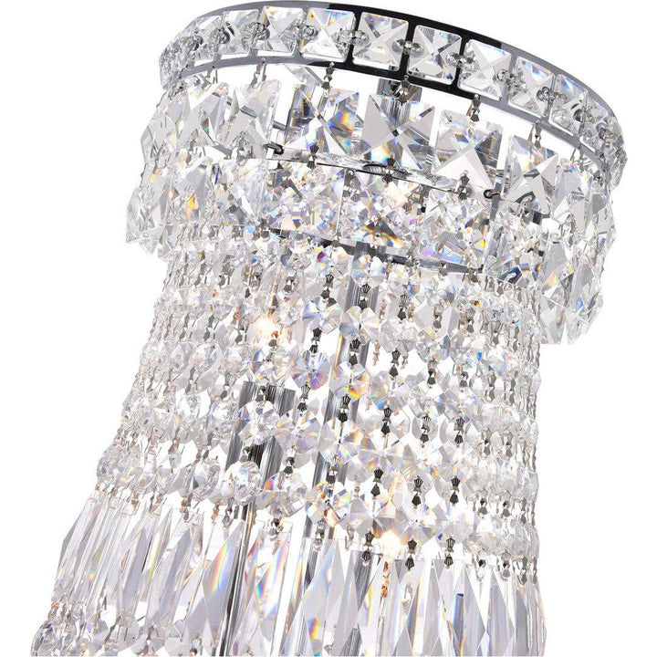 Chrome with Crystal Strand and Drop Chandelier - LV LIGHTING