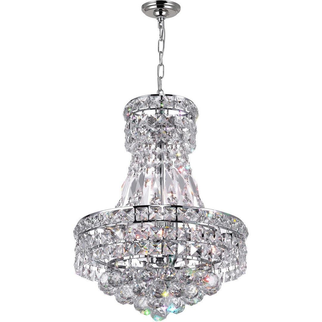 Chrome with Crystal Drop and Strand Chandelier - LV LIGHTING