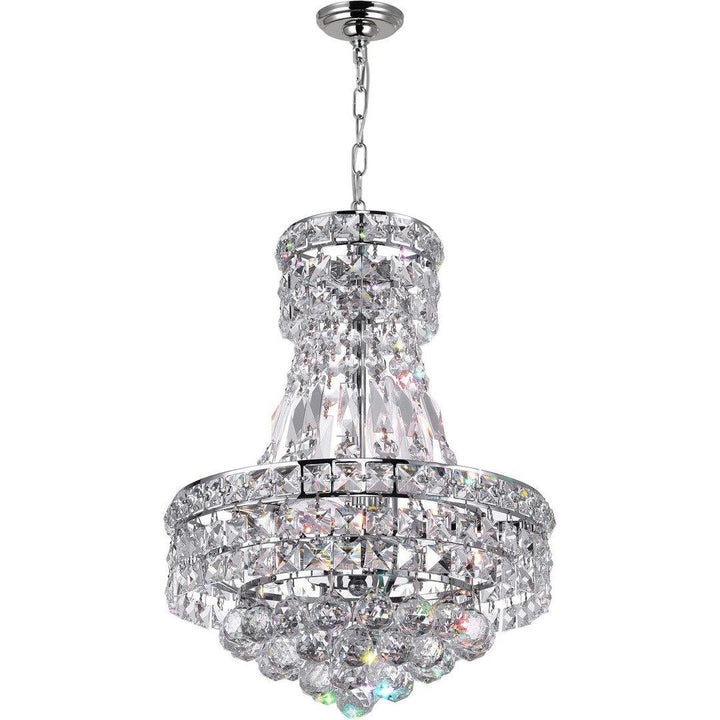 Chrome with Crystal Drop and Strand Chandelier - LV LIGHTING