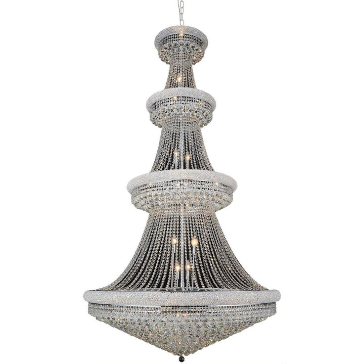 Steel with Crystal Drop and Strand Chandelier - LV LIGHTING