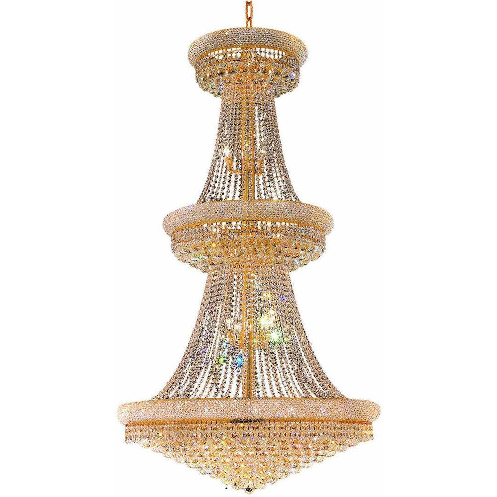 Steel with Crystal Drop and Strand Chandelier - LV LIGHTING