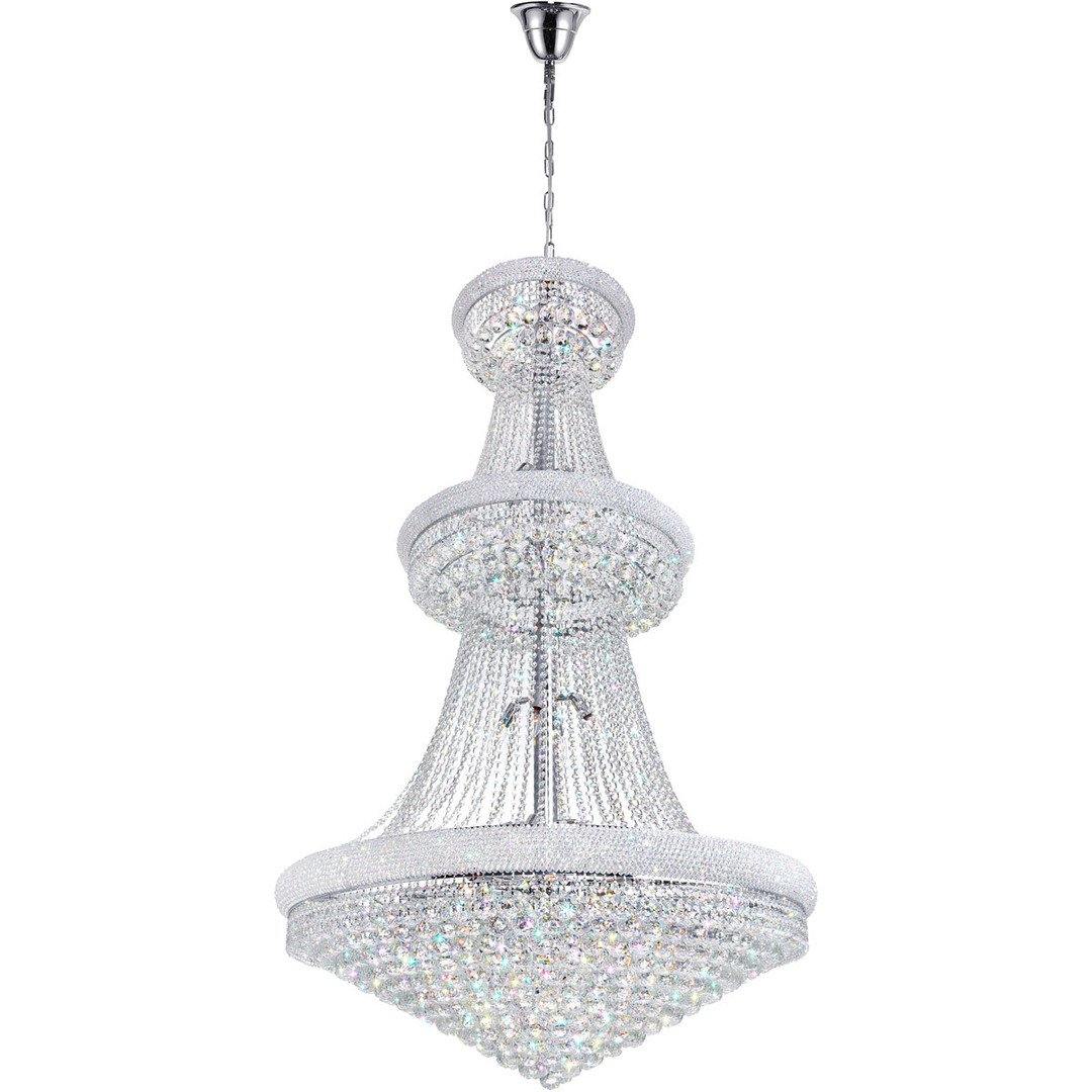 Steel with Crystal Drop and Strand Chandelier - LV LIGHTING