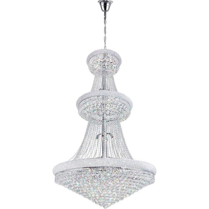 Steel with Crystal Drop and Strand Chandelier - LV LIGHTING