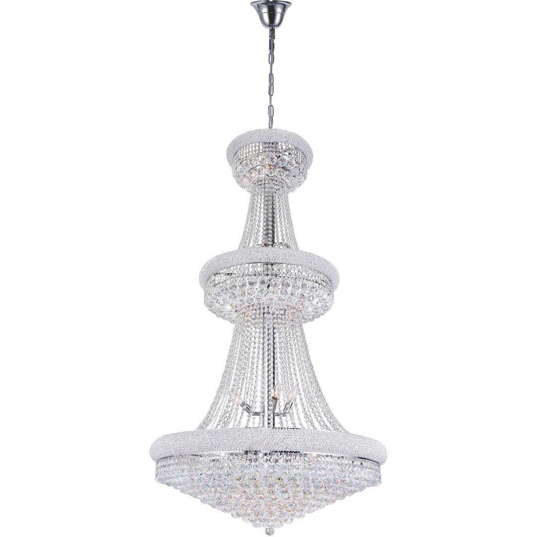 Steel with Crystal Drop and Strand Chandelier - LV LIGHTING