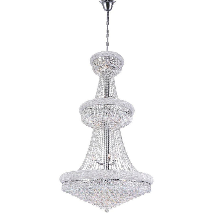 Steel with Crystal Drop and Strand Chandelier - LV LIGHTING