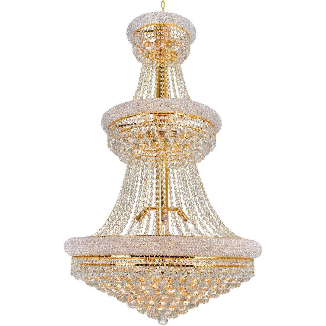Steel with Crystal Drop and Strand Chandelier - LV LIGHTING