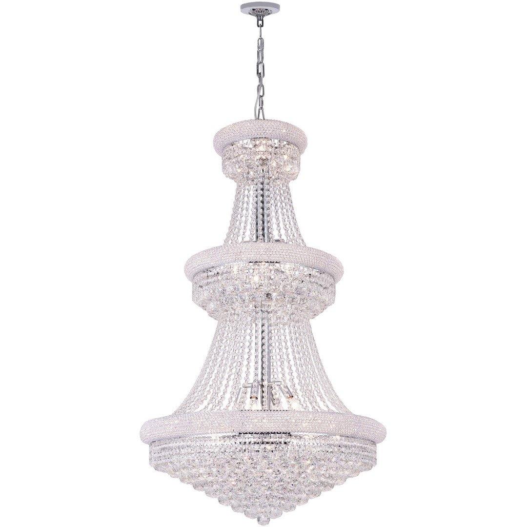 Steel with Crystal Drop and Strand Chandelier - LV LIGHTING