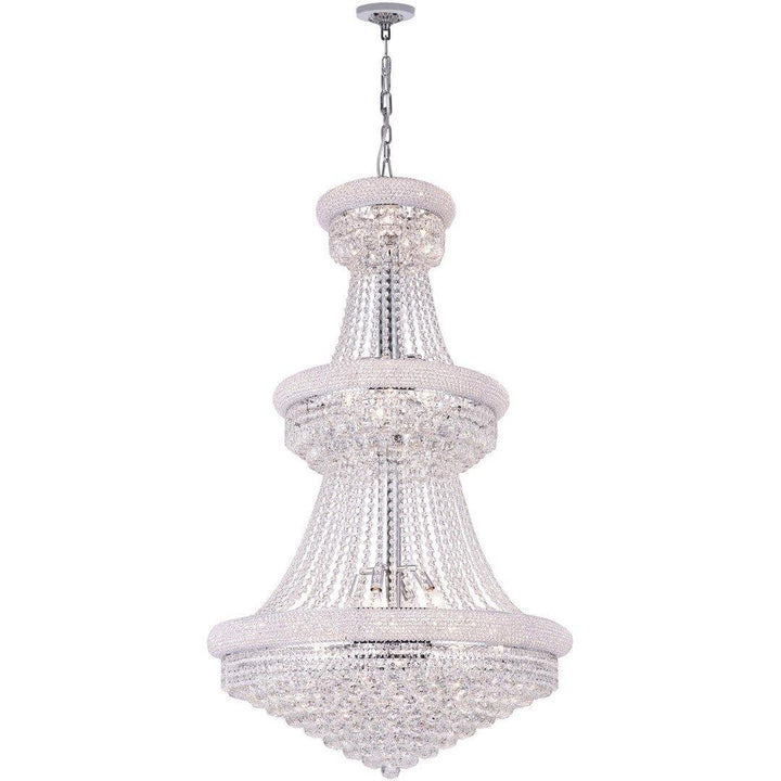 Steel with Crystal Drop and Strand Chandelier - LV LIGHTING
