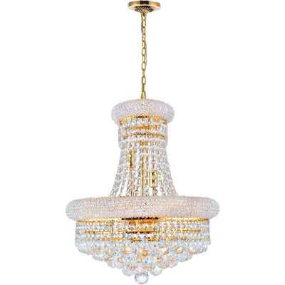 Steel with Crystal Drop with Strand Chandelier - LV LIGHTING