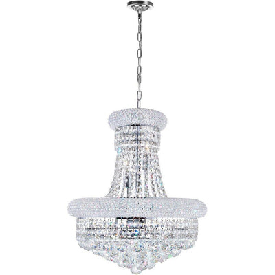Steel with Crystal Drop with Strand Chandelier - LV LIGHTING