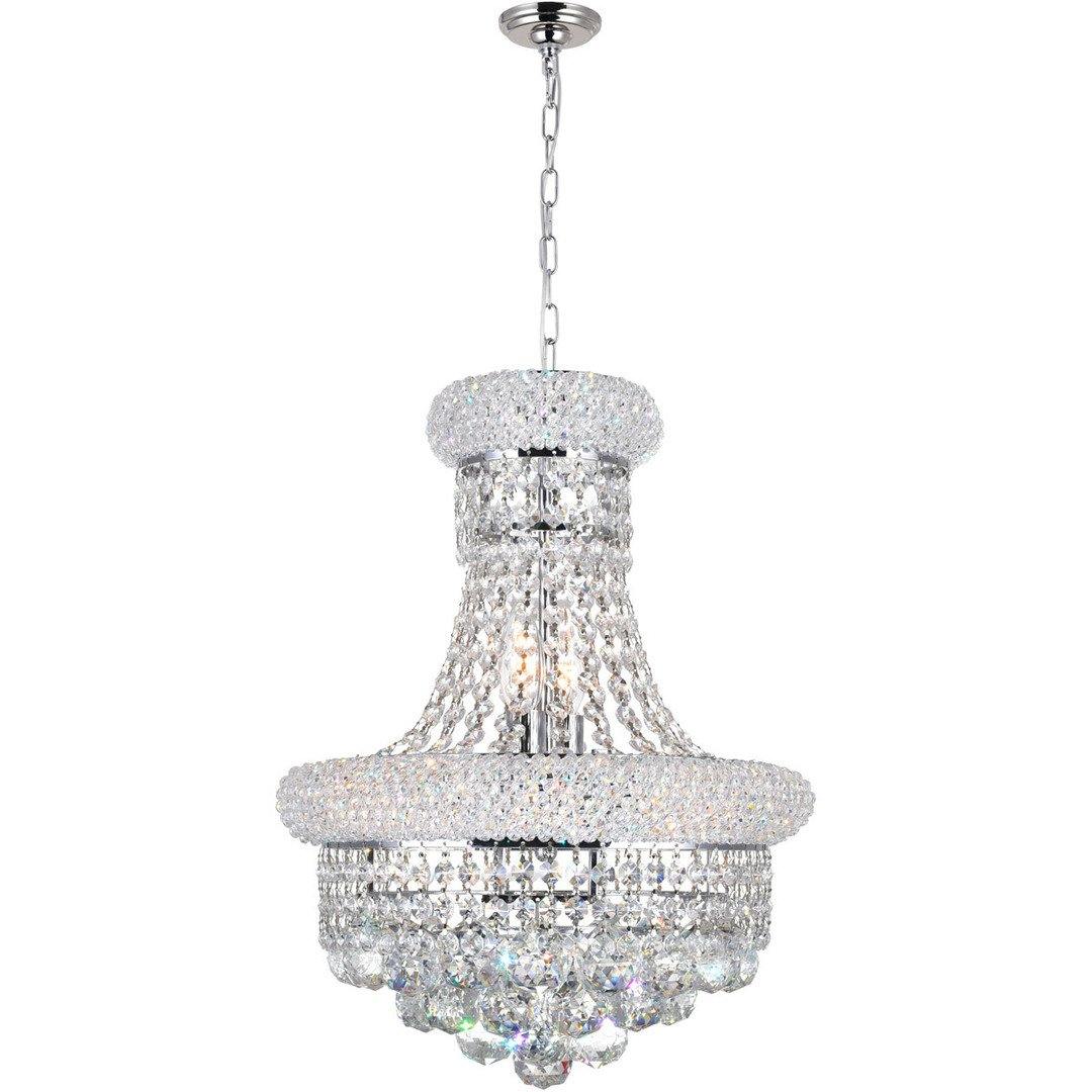 Steel with Crystal Drop and Strand Pendant - LV LIGHTING