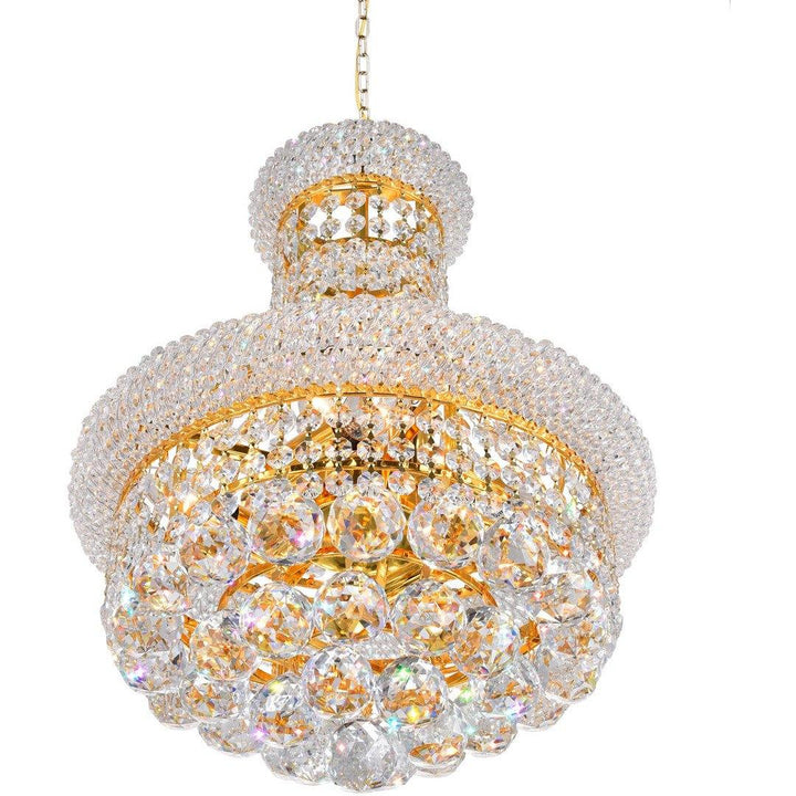 Steel with Crystal Drop and Strand Pendant - LV LIGHTING