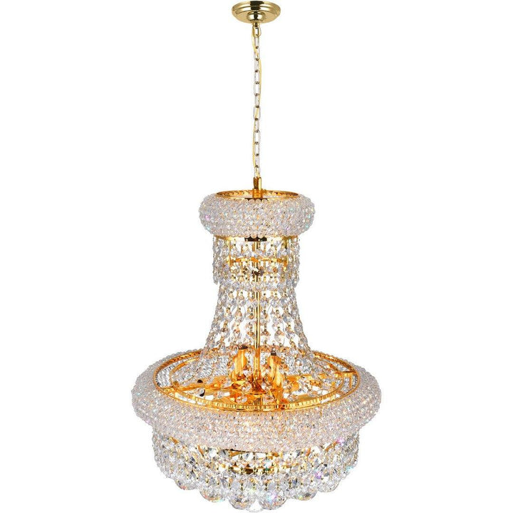 Steel with Crystal Drop and Strand Pendant - LV LIGHTING